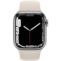 Apple Watch Series 7 41 mm reconditionnée | 4G | Argent avec bracelet sport blanc | Garantie de 1 an | Accessoires