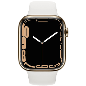 Apple Watch Series 7 41mm Refurbished | RVS Goud | 4G | Wit Sportbandje | 2 jaar Garantie | Inclusief Accessoires