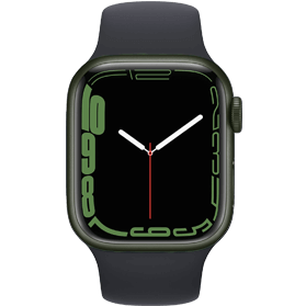 Apple Watch Series 7 41mm Refurbished | Groen Aluminium | Wifi | Zwart Sportbandje | 2 jaar Garantie | Incl. Accessoires