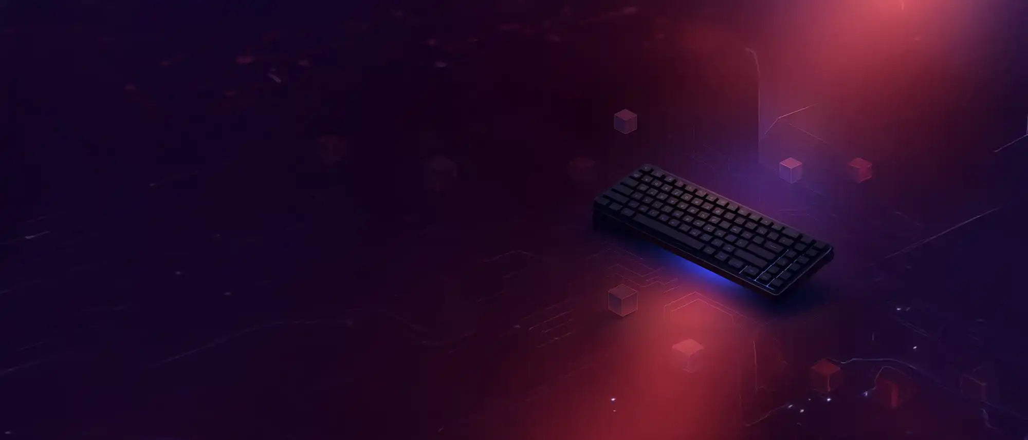 Verlichte mechanische toetsenbord.